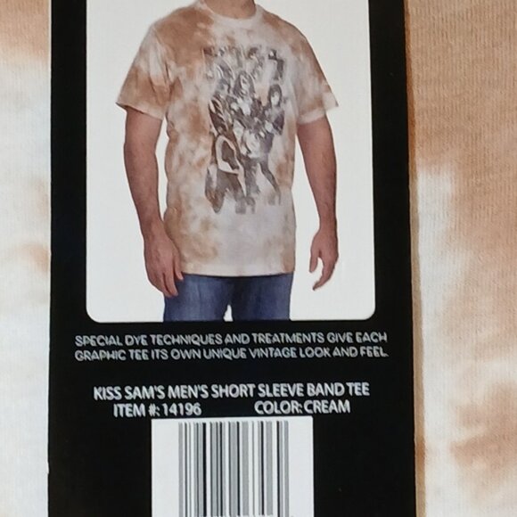 KISS Men's Short Sleeve Band X-Large  T-shirt Cream Color - Picture 5 of 8